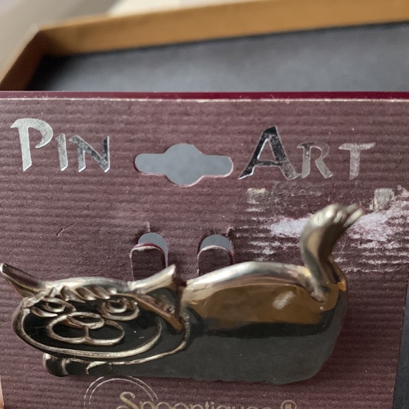 Vintage Spoonliques A Gift Today A Treasure Tomorrow Silver engraved Cat Pin - Picture 3 of 13